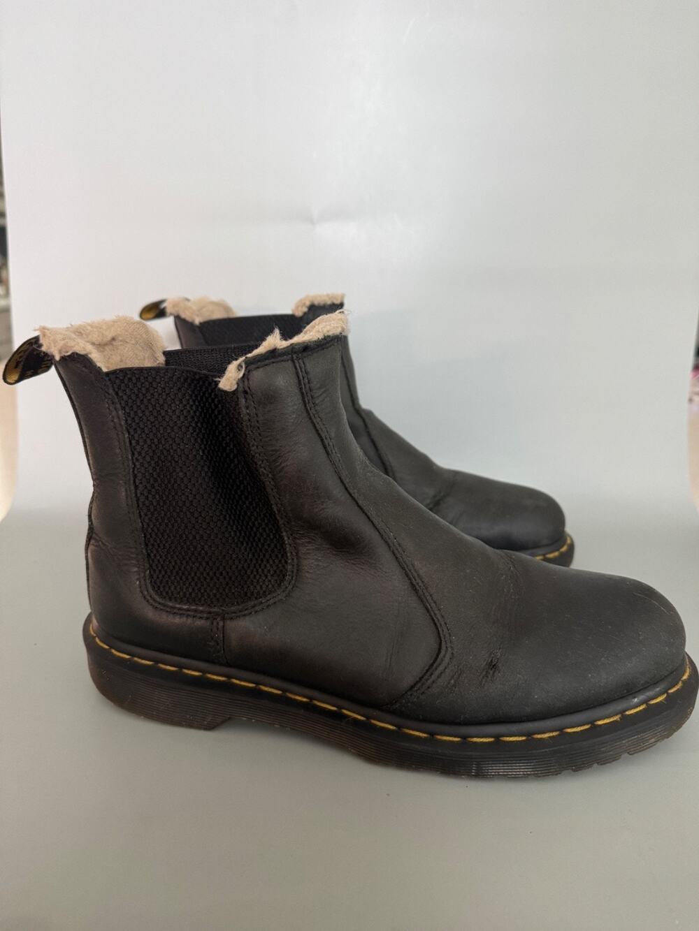 Dr. Martens Leonore Black Leather Lined Chelsea Boots Womens 10 Mens 9 (UK 8) B